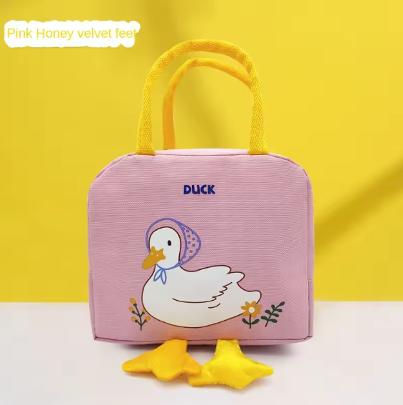 Portable Lightweight Insulated Duck Figured Thermal School and Picnic Bag for Children.