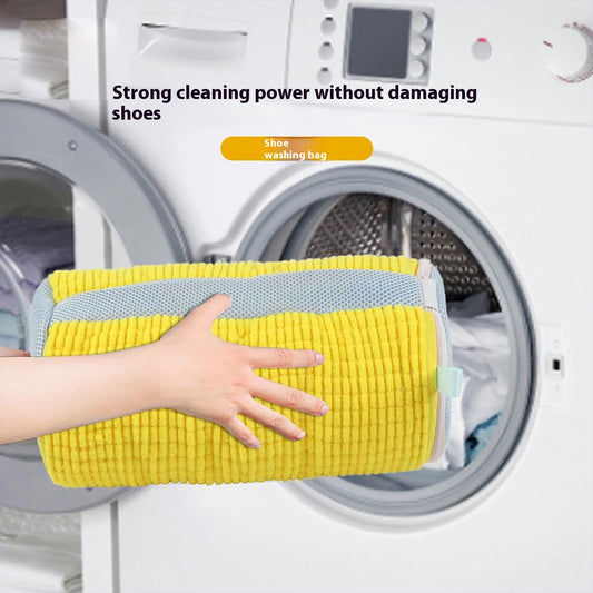 Durable Shoe Washing Bag - Blue Zippered | Protective Laundry Net for Sneakers and Casual Shoes ✅