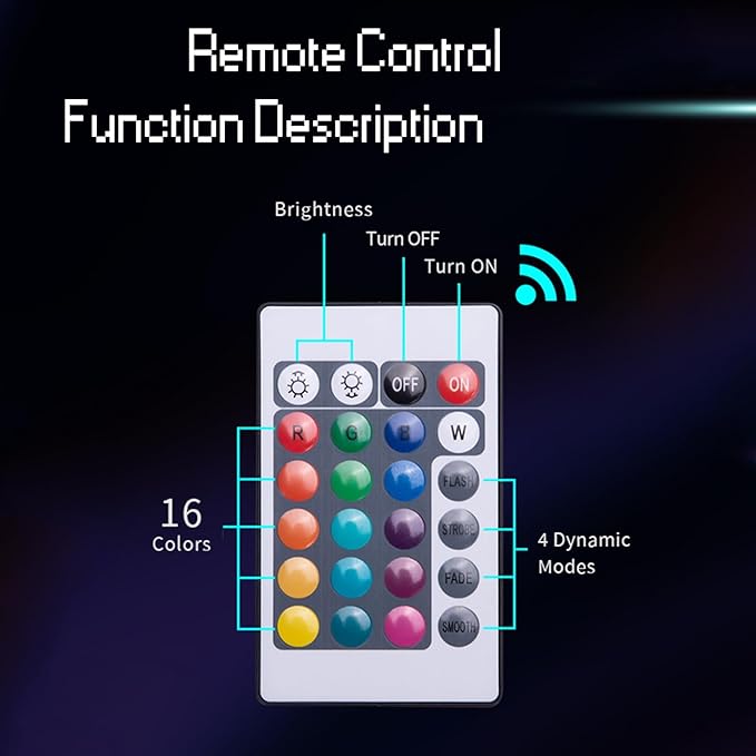 Pixel Art Lamp – RGB 16 Colors, Remote Control, USB