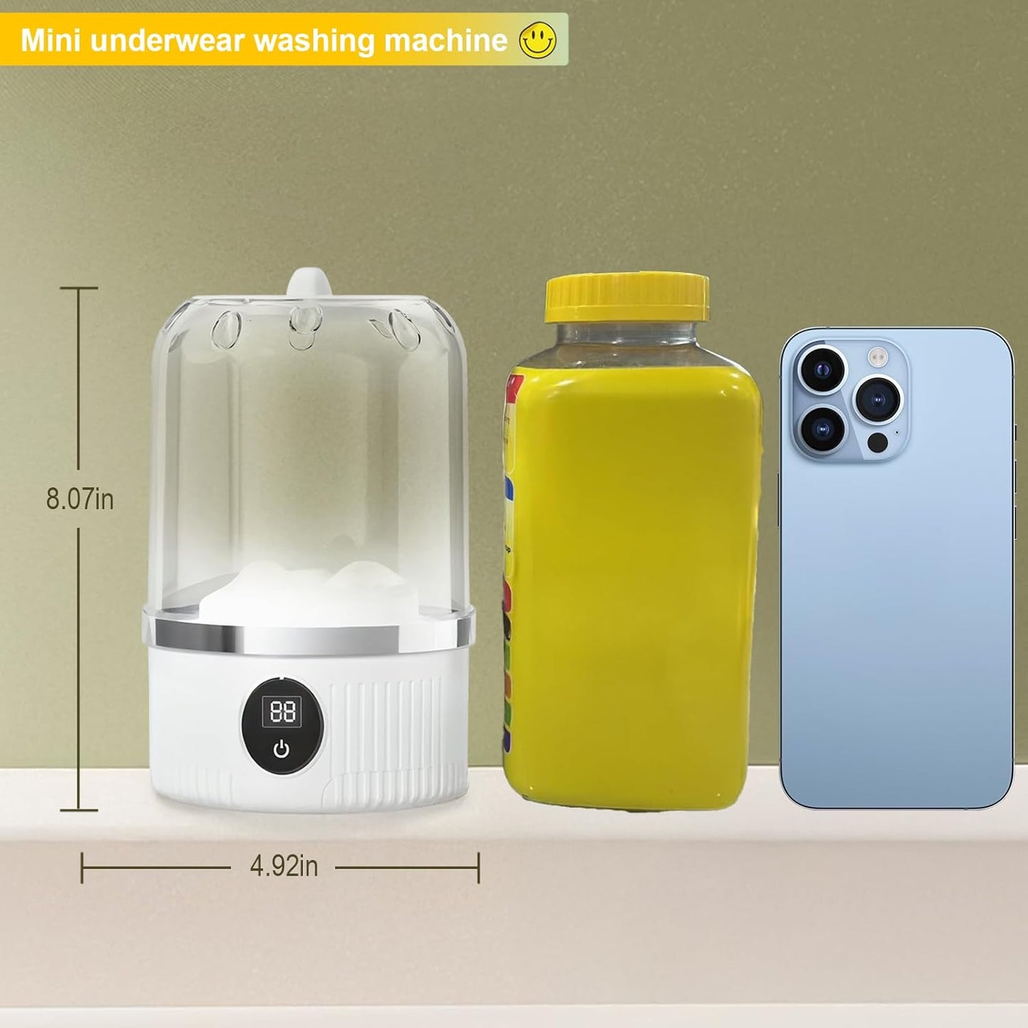 Mini Ultrasonic Wireless Washer – Portable, Hygienic Cleaning for Baby Clothes, Underwear & Travel” ✅
