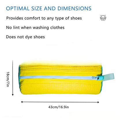Durable Shoe Washing Bag - Blue Zippered | Protective Laundry Net for Sneakers and Casual Shoes ✅