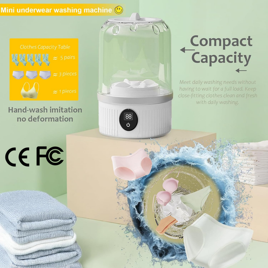 Mini Ultrasonic Wireless Washer – Portable, Hygienic Cleaning for Baby Clothes, Underwear & Travel” ✅