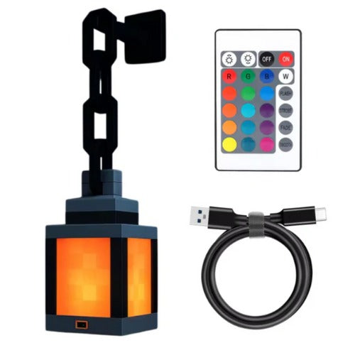 Pixel Style Night Lamp Decorative Item 16 Colors Lantern Indoor Atmosphere Light