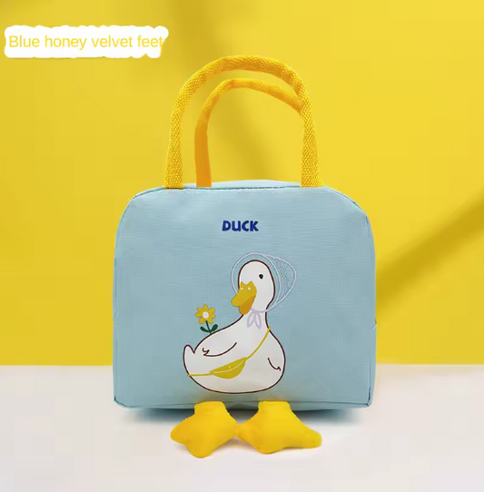 Portable Lightweight Insulated Duck Figured Thermal School and Picnic Bag for Children.