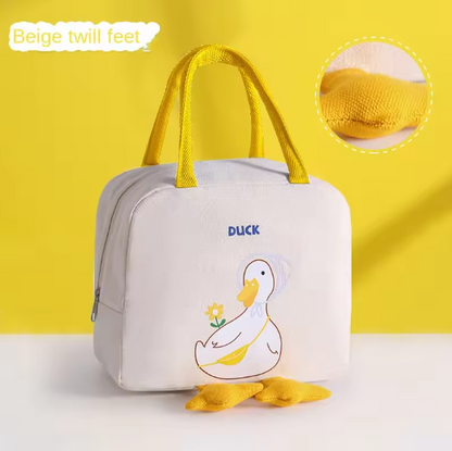 Portable Lightweight Insulated Duck Figured Thermal School and Picnic Bag for Children.
