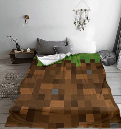Pixel Game Blankets, flannel bedspread for sofa, bed, and camping (Pillowcase Gift)