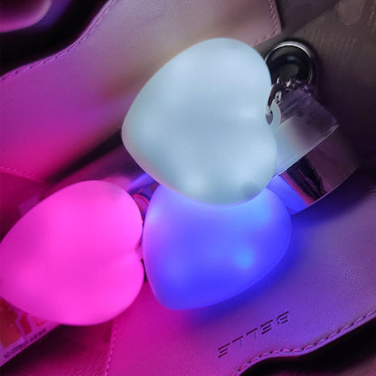 Heart-shaped LED lighted 3-color touch heart keychain. Find what you're looking for in your bag.