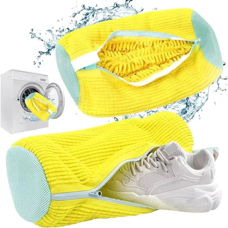 Durable Shoe Washing Bag - Blue Zippered | Protective Laundry Net for Sneakers and Casual Shoes ✅
