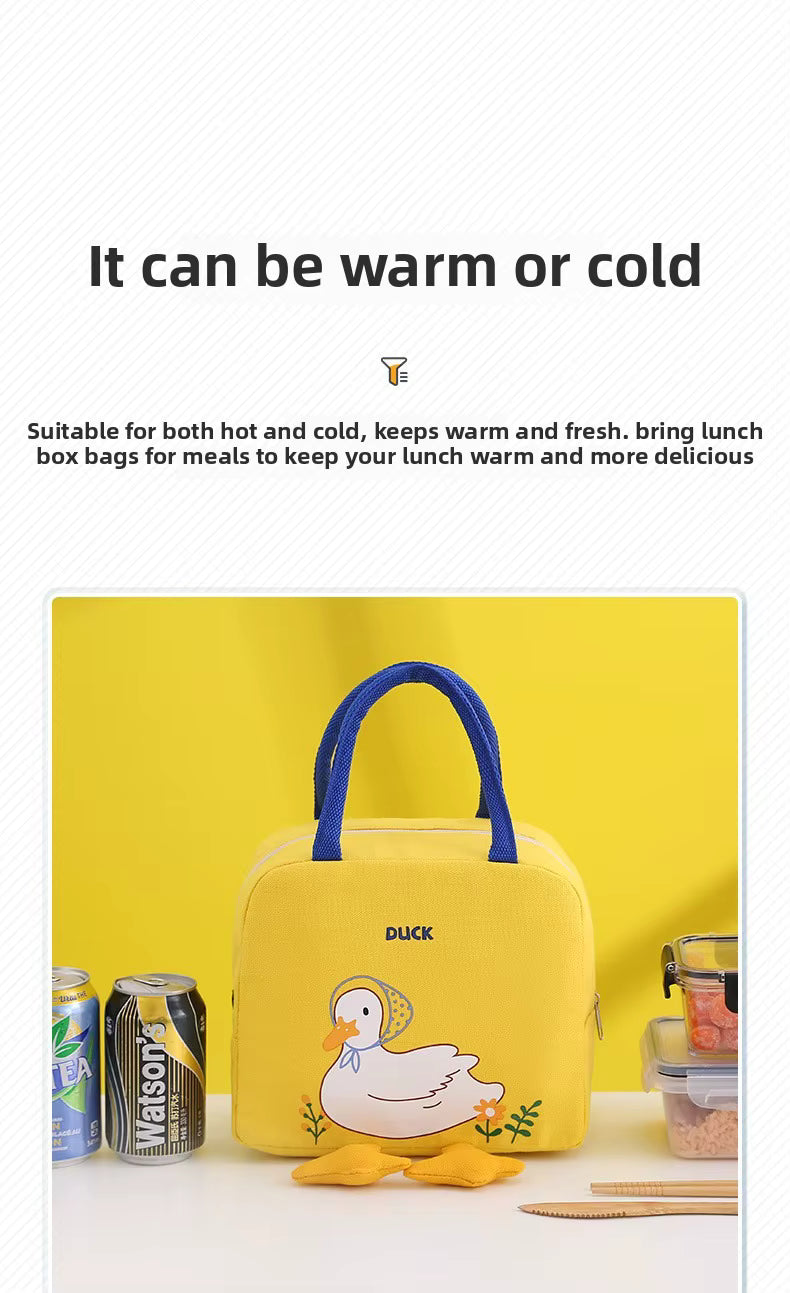 Portable Lightweight Insulated Duck Figured Thermal School and Picnic Bag for Children.