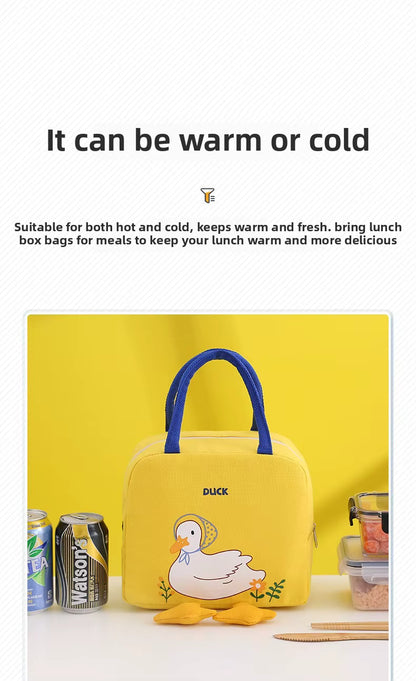 Portable Lightweight Insulated Duck Figured Thermal School and Picnic Bag for Children.