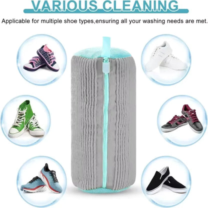 Durable Shoe Washing Bag - Blue Zippered | Protective Laundry Net for Sneakers and Casual Shoes ✅