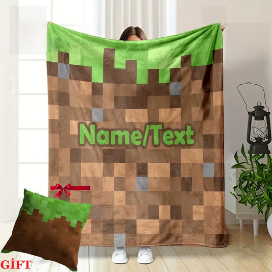 Pixel Game Blankets, flannel bedspread for sofa, bed, and camping (Pillowcase Gift)