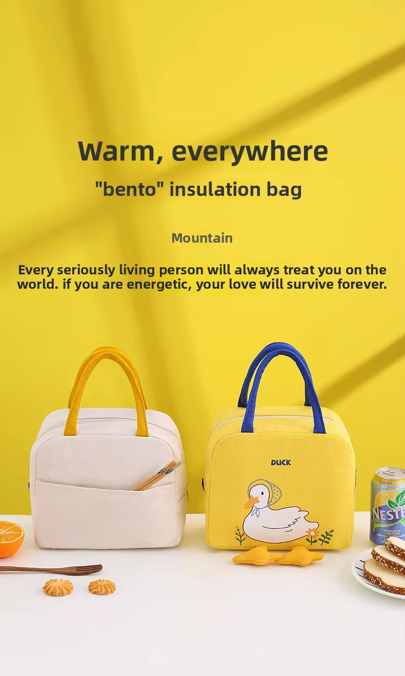 Portable Lightweight Insulated Duck Figured Thermal School and Picnic Bag for Children.