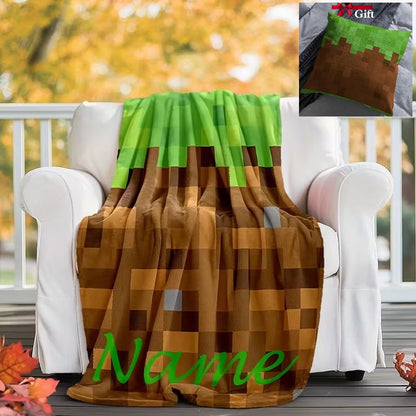 Pixel Game Blankets, flannel bedspread for sofa, bed, and camping (Pillowcase Gift)